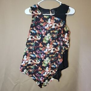 Mossimo Womens Tunic Shirt top with multi color pattern